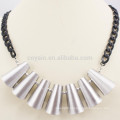 Black Chain Link Silver Pendant Metal Collar Necklace For Women